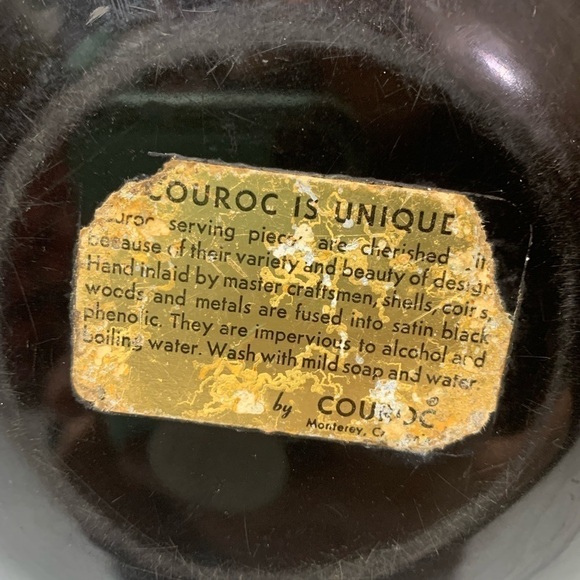 couroc of monterey tray and bowl mid century modern resin tray owl motif - Picture 11 of 14